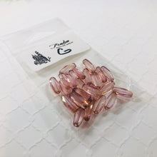 Load image into Gallery viewer, Pink Oblong Stained Glass Bead, Czech 14MM
