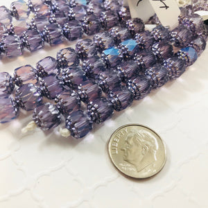 Lavender Cathedral Beads, Czech 8MM
