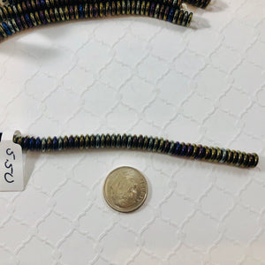 Iridescent Rondell Glass Spacer Beads, Czech 5MM