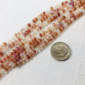 Round Apricot and White AB Glass Beads, Chinese 4MM