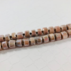 Peach Moonstone Tire-Shape Beads, 10 MM