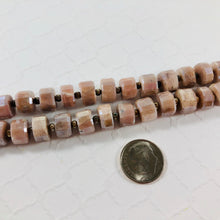 Load image into Gallery viewer, Peach Moonstone Tire-Shape Beads, 10 MM
