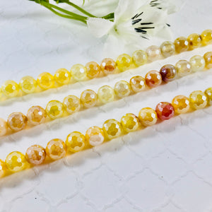 Yellow Agate Round, Faceted Stones, 8 MM