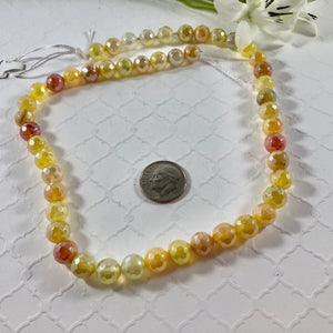 Yellow Agate Round, Faceted Stones, 8 MM