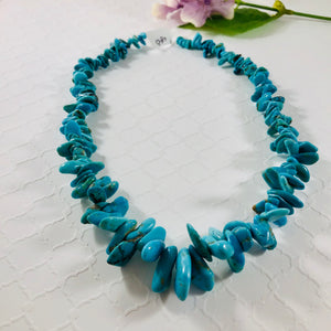 Turquoise Top-Drilled Graduated Slice Strand