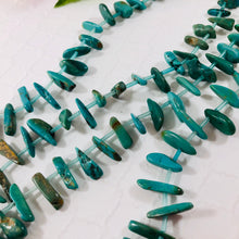 Load image into Gallery viewer, Turquoise Slice &quot;Smooth Stick&quot; Graduated Strand, Top Drilled
