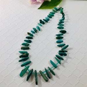Turquoise Slice "Smooth Stick" Graduated Strand, Top Drilled