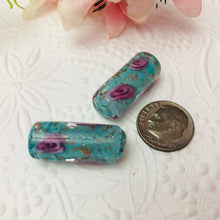 Load image into Gallery viewer, Murano Glass Foil Beads Tube Bead, 25MM
