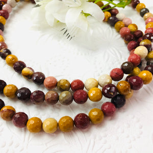 Mookaite Faceted Rounds, 8 MM