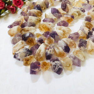 Amethyst and Citrine Rough Top-Drilled Nuggets, 16 MM x 35 MM