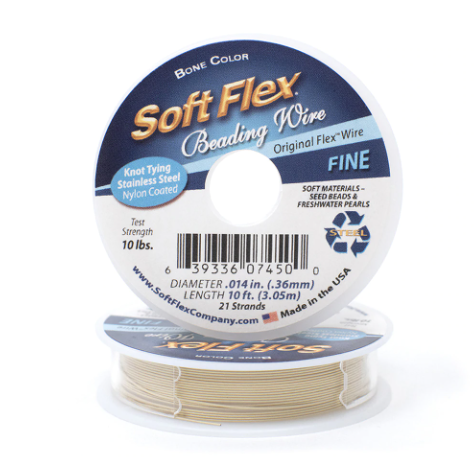 Soft Flex® Soft Touch Fine Bone Color Beading Wire 30 Ft