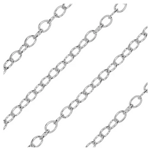Nunn Design Textured Link Cable Chain Antique Silver, by the Foot