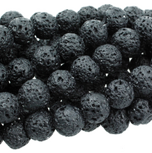 Load image into Gallery viewer, Natural Black Lava Rounds, 10MM
