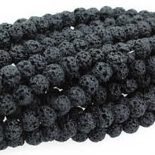 Load image into Gallery viewer, Natural Black Lava Rounds, 6 MM
