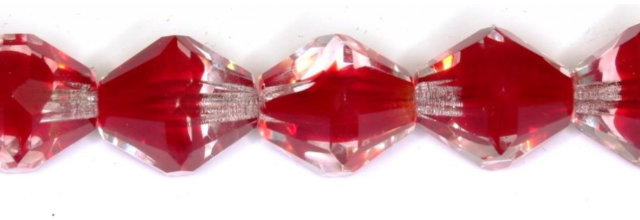 Czech Red Sun Glass Pressed Bead, 16MM