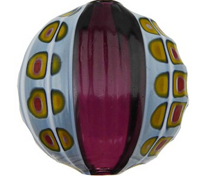Blown and Sculpted Murano Glass Disc Bead, 40MM