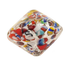 Load image into Gallery viewer, Klimt Silver Foil Multi, Murano Glass Bead, Bicone 22mm,
