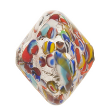 Load image into Gallery viewer, Klimt Silver Foil Multi, Murano Glass Bead, Bicone 22mm,
