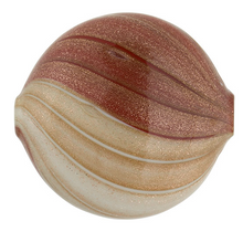 Load image into Gallery viewer, Blown Murano Rust and Ivory Blown Glass Flat Round Bead, 25MM
