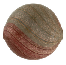 Load image into Gallery viewer, Blown Murano Rust and Gray Blown Glass Flat Round Bead, 21MM x 25MM
