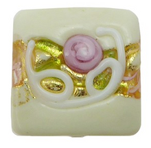 Load image into Gallery viewer, Murano Glass Wedding Cake White Square, 13MM
