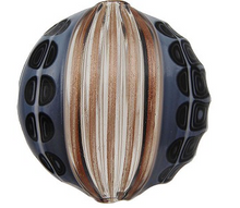 Load image into Gallery viewer, Murano Glass Black Sculptured Blown Glass Bead, 35MM x 15MM
