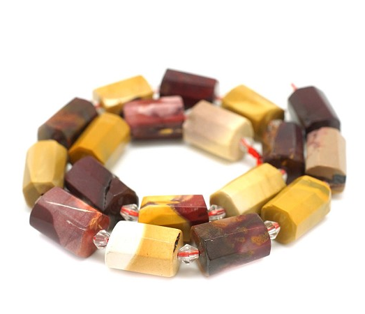 Mookaite Faceted Tube, 13 MM x 8 MM
