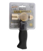Load image into Gallery viewer, The Beadsmith Ergo Hammer, Brass with Flat and Domed Faces
