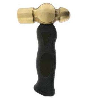 The Beadsmith Ergo Hammer, Brass with Flat and Domed Faces