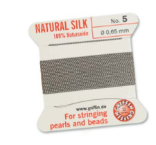 Griffin Silk Bead Cord - Size 5 Gray