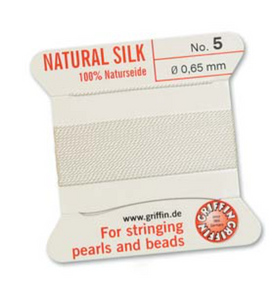 Griffin Silk Bead Cord - Size 5 White