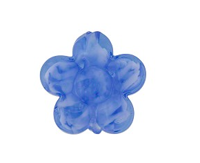 Murano Glass Blue Clouds Flower Bead, 15MM