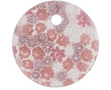 Load image into Gallery viewer, Murano Pink White Lace Flower Round Glass Pendant, 40mm
