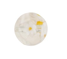 Murano Millefiori Round Yellow Daisies Bead, 12MM