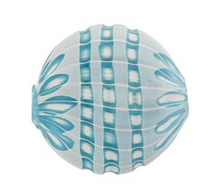 Load image into Gallery viewer, Murano Opaque Aqua/White Murrine Sculpted Flat Round, 25MM

