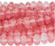 Load image into Gallery viewer, Cherry Quartz Faceted Rondells, 8 MM
