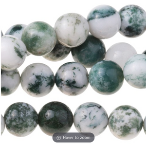 Tree Agate Rounds, 8MM