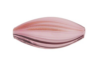 Pink, Gold and Black Windows Blown Oval Murano Glass, 35MM