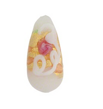 Load image into Gallery viewer, Murano White Wedding Cake Teardrop Glass Bead, 20MM
