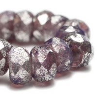 Load image into Gallery viewer, Mulberry with Mercury Finish Large Hole Roller Bead, 6MM x 9MM
