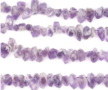 Load image into Gallery viewer, Dog Teeth Amethyst Top-Drilled Rough Nuggets, 16 MM x 35 MM
