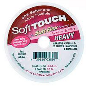 Soft Touch Heavy Satin Silver Color Beading Wire, 30 FT