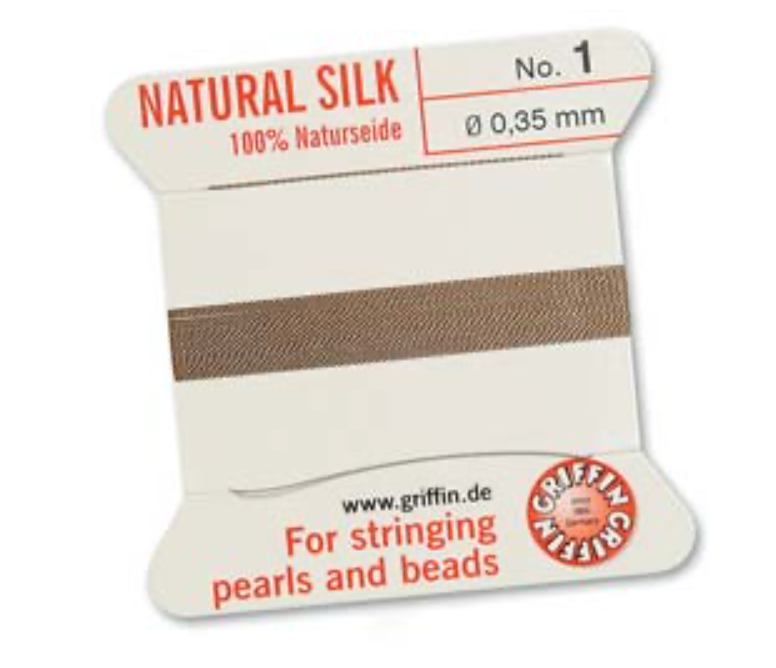 Griffin Silk Bead Cord - Size 1 Beige