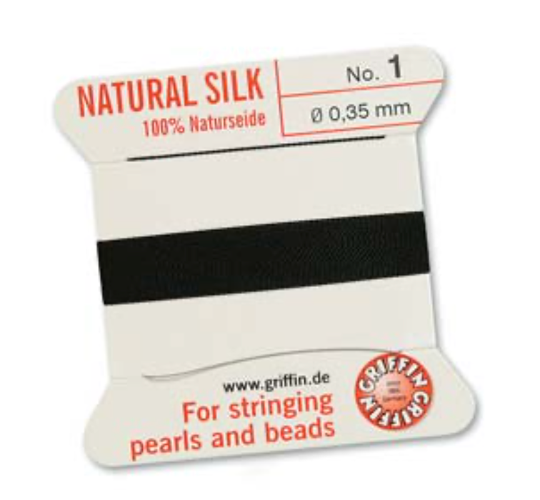 Griffin Silk Bead Cord - Size 1 Black