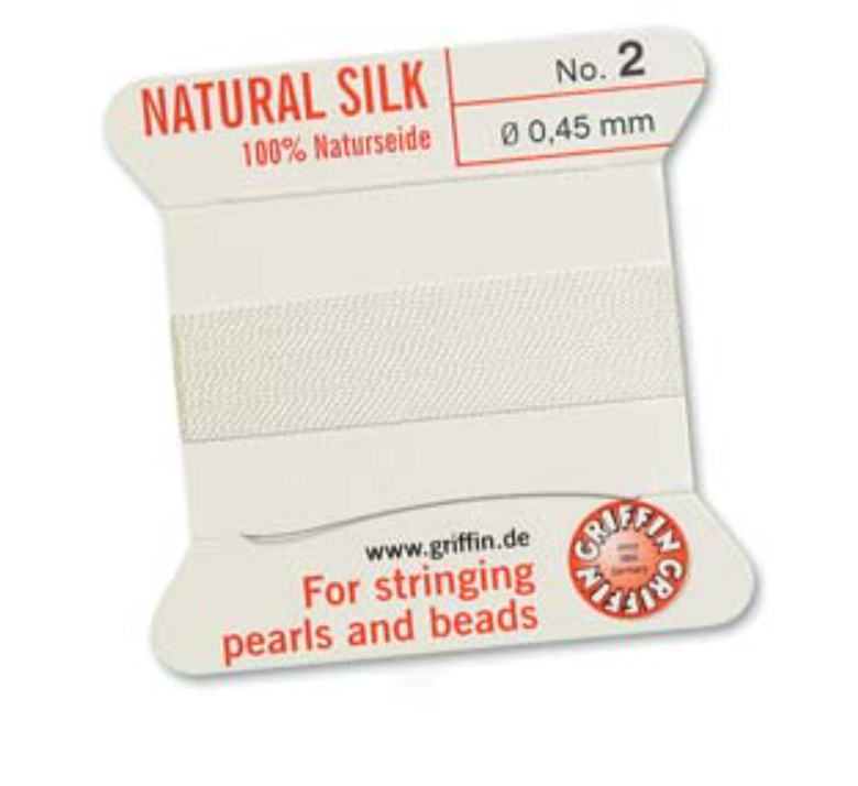 Griffin Silk Bead Cord - Size 2 White