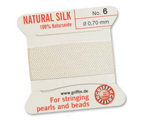Griffin Silk Bead Cord - Size 6 White