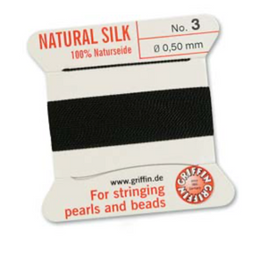 Griffin Silk Bead Cord - Size 3 Black