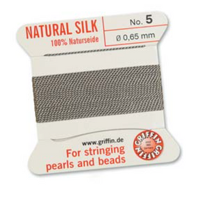 Griffin Silk Bead Cord - Size 5 Grey