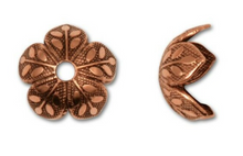 Load image into Gallery viewer, Nunn Design 8mm Antique Copper-Plated Pewter Flower End Cap
