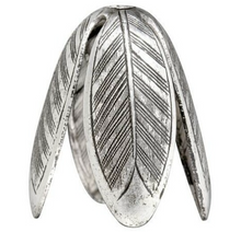 Load image into Gallery viewer, Nunn Design 14mm Antique Silver-Plated Brass Grande Leaf End Cap
